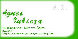 agnes kubicza business card