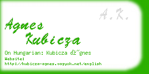 agnes kubicza business card